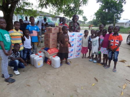 13 orphans in unification town receive donation after losing both parents to ebola