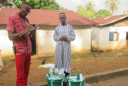 Imam Alieu Darsee of Up-Town Community, Mosque Receives anti Ebola materials 