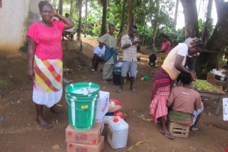Omu Fahnbulleh the first ebola survival in Grand Cape Mount receives aid after losing mother, father, husband and four others to ebola  