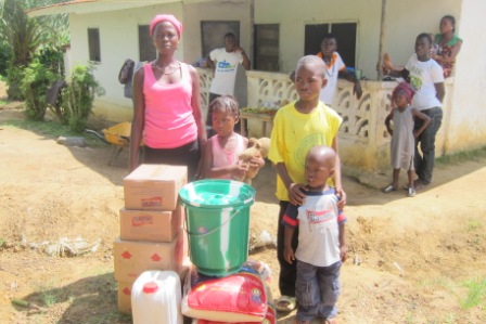 Tannah and Joseph Sumo  lost both parents to ebola and are looked after by 24 years old Oretha Benda(along with her three years old son) on Borlorla Road