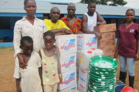 Ebola Survivals and Orphans in Bo Waterside receive aid