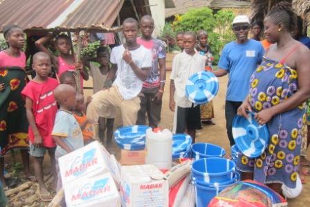 Ebola victims in camp three receive donation from Multi Services, after rejecting donation given by WFP (WORLD FOOD PROGRAMME) claiming that ration was of poor quality