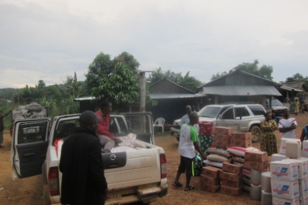 Multi Services Team arrive in Keita, a community where 50 are being quarantined after recording 5 deaths to Ebola