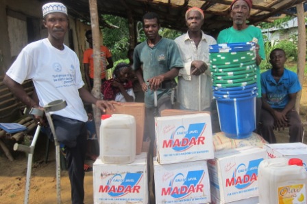 The Disable Community in Bo Waterside, Receive food and Anti Ebola Materials From SEFL through MSL