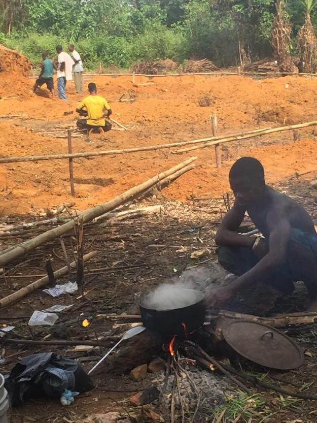 Cooking food for workers